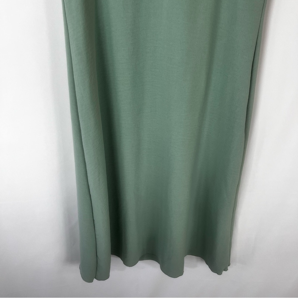 See You Monday Midi Dress  mint green, V-neck A-Line Stretchy Flared Sleeve Sz:M - Picture 5 of 15